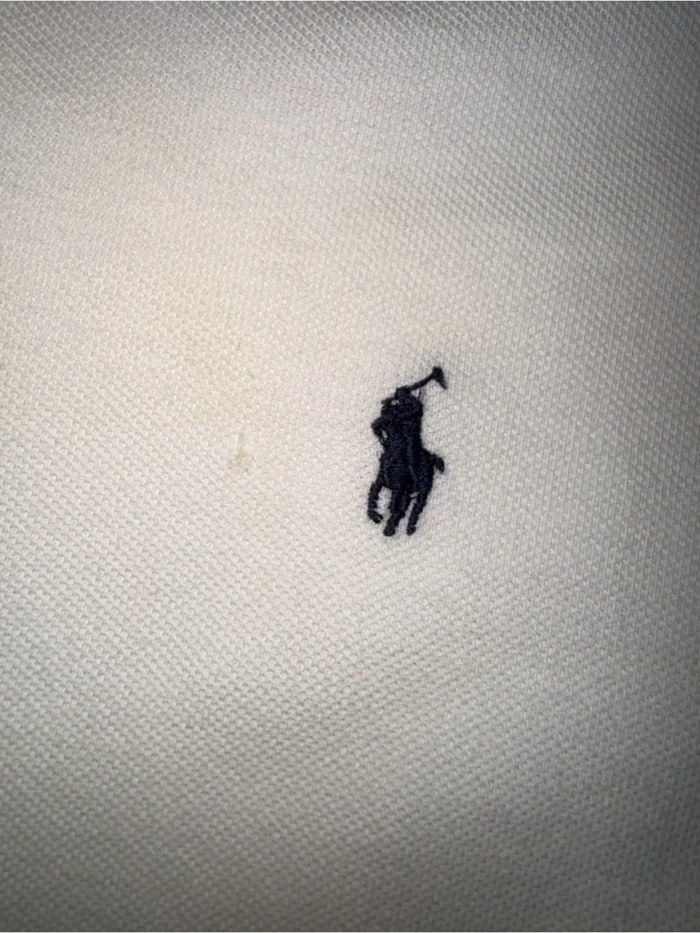 Men’s Polo by Ralph Lauren White Cream Short-Sleeve Polo with blackPony